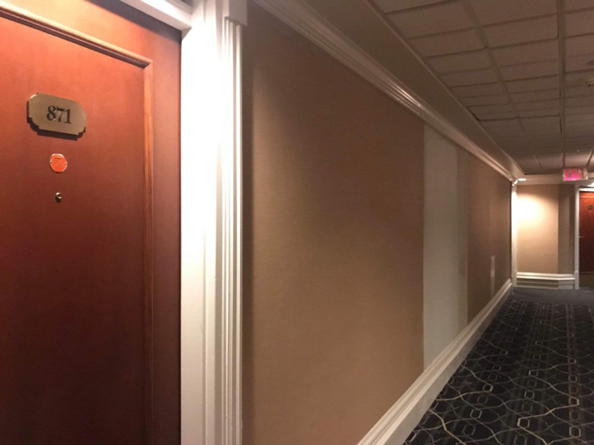 Room No 873 closed by brick and plaster / Image credit: canadahoteldeals4u.blogspot.com