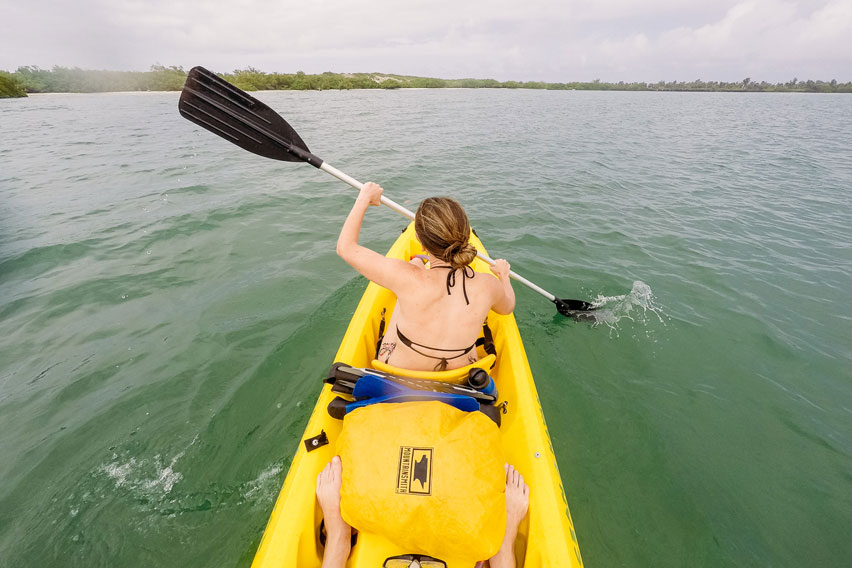  Tortuga Bay Couples enjoying Kayak, Galapagos Islands