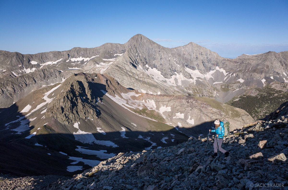 Hiker at Blanca Peak, San Luis Valley 
