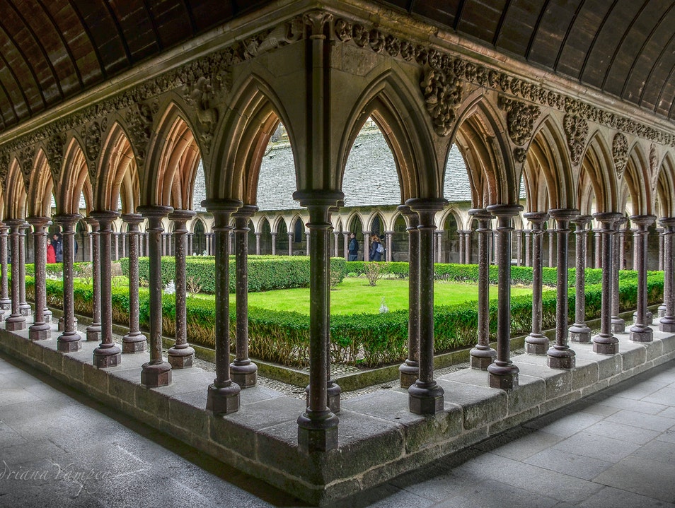Cloister inside Mont St Michel