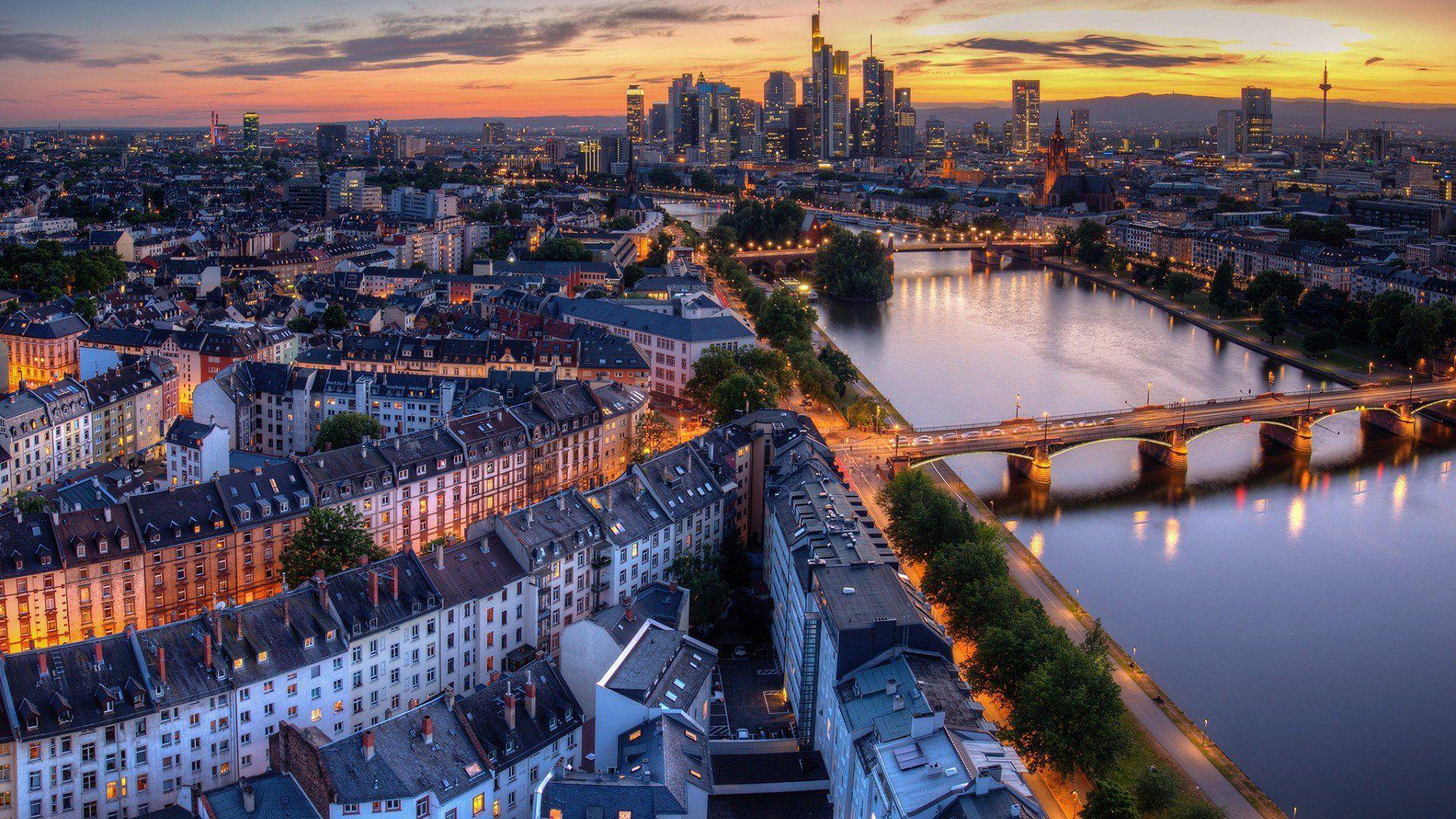 Entire Panoramic View of Frankfurt, Germany 